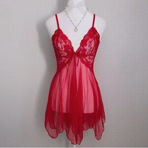Red babydoll lingerie dress